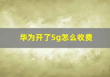 华为开了5g怎么收费