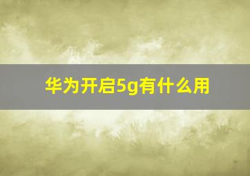 华为开启5g有什么用