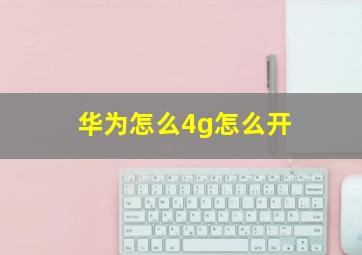 华为怎么4g怎么开