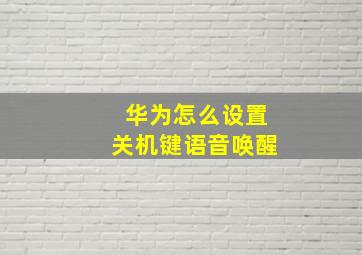 华为怎么设置关机键语音唤醒