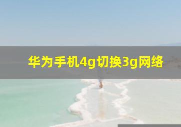 华为手机4g切换3g网络