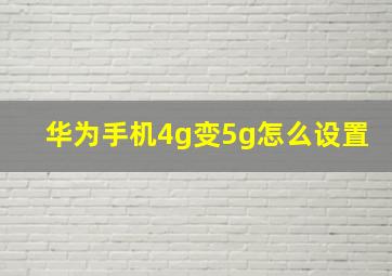 华为手机4g变5g怎么设置