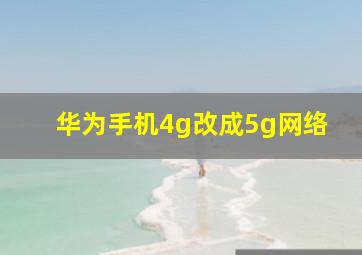 华为手机4g改成5g网络