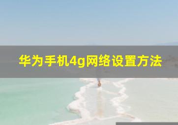 华为手机4g网络设置方法