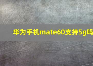 华为手机mate60支持5g吗