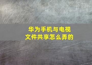 华为手机与电视文件共享怎么弄的