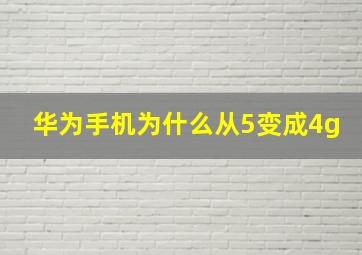 华为手机为什么从5变成4g