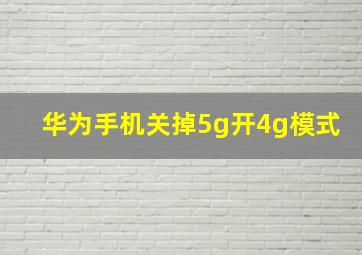 华为手机关掉5g开4g模式