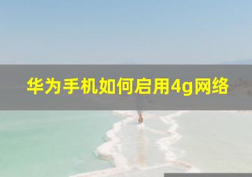 华为手机如何启用4g网络