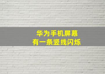 华为手机屏幕有一条竖线闪烁