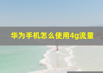 华为手机怎么使用4g流量