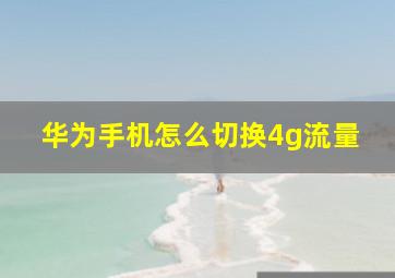 华为手机怎么切换4g流量