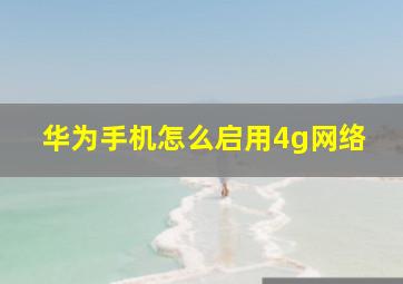 华为手机怎么启用4g网络