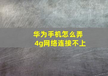 华为手机怎么弄4g网络连接不上