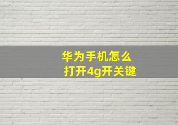 华为手机怎么打开4g开关键