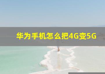 华为手机怎么把4G变5G