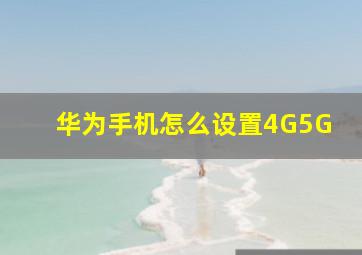 华为手机怎么设置4G5G