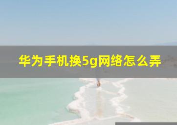 华为手机换5g网络怎么弄