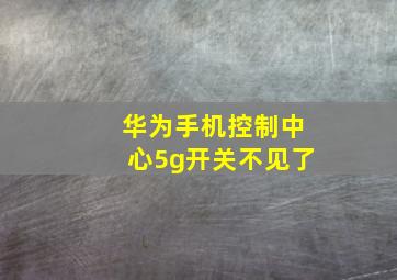 华为手机控制中心5g开关不见了