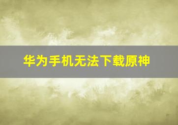 华为手机无法下载原神