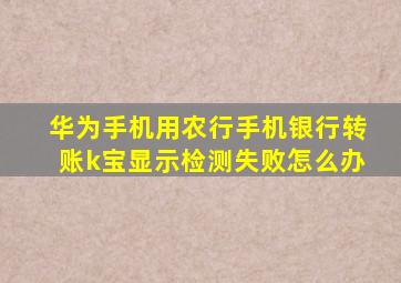 华为手机用农行手机银行转账k宝显示检测失败怎么办