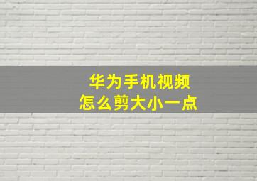 华为手机视频怎么剪大小一点