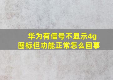 华为有信号不显示4g图标但功能正常怎么回事