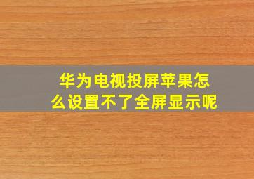 华为电视投屏苹果怎么设置不了全屏显示呢