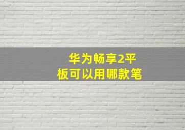 华为畅享2平板可以用哪款笔