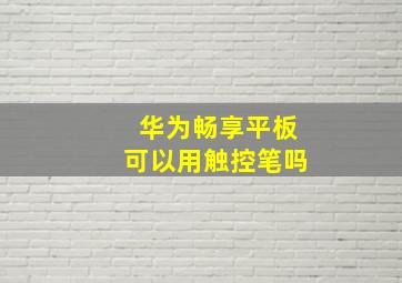 华为畅享平板可以用触控笔吗