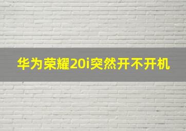 华为荣耀20i突然开不开机