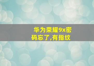 华为荣耀9x密码忘了,有指纹