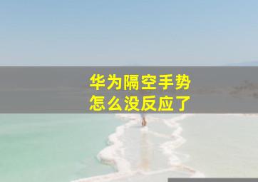 华为隔空手势怎么没反应了