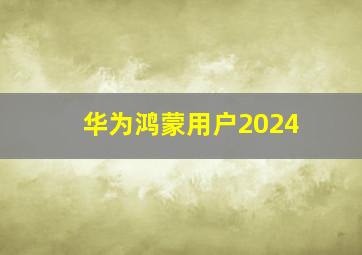 华为鸿蒙用户2024