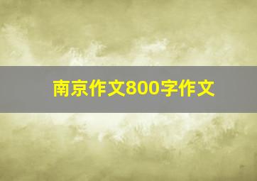 南京作文800字作文