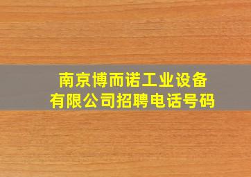 南京博而诺工业设备有限公司招聘电话号码