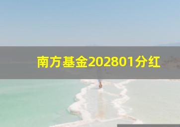 南方基金202801分红