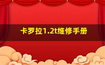 卡罗拉1.2t维修手册