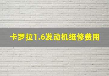 卡罗拉1.6发动机维修费用