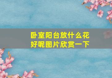 卧室阳台放什么花好呢图片欣赏一下