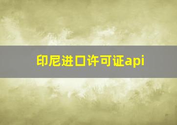 印尼进口许可证api