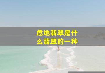 危地翡翠是什么翡翠的一种