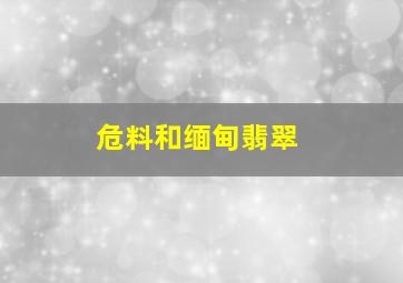 危料和缅甸翡翠