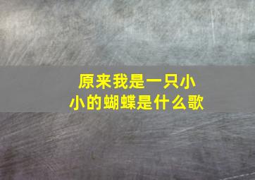 原来我是一只小小的蝴蝶是什么歌