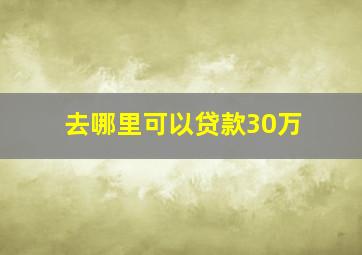 去哪里可以贷款30万