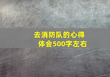 去消防队的心得体会500字左右