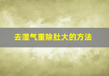 去湿气重除肚大的方法