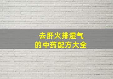 去肝火排湿气的中药配方大全