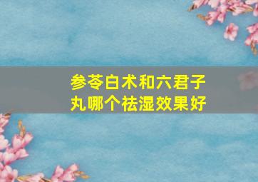 参苓白术和六君子丸哪个祛湿效果好