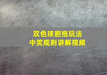 双色球胆拖玩法中奖规则讲解视频